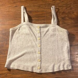 Grey button Crop top